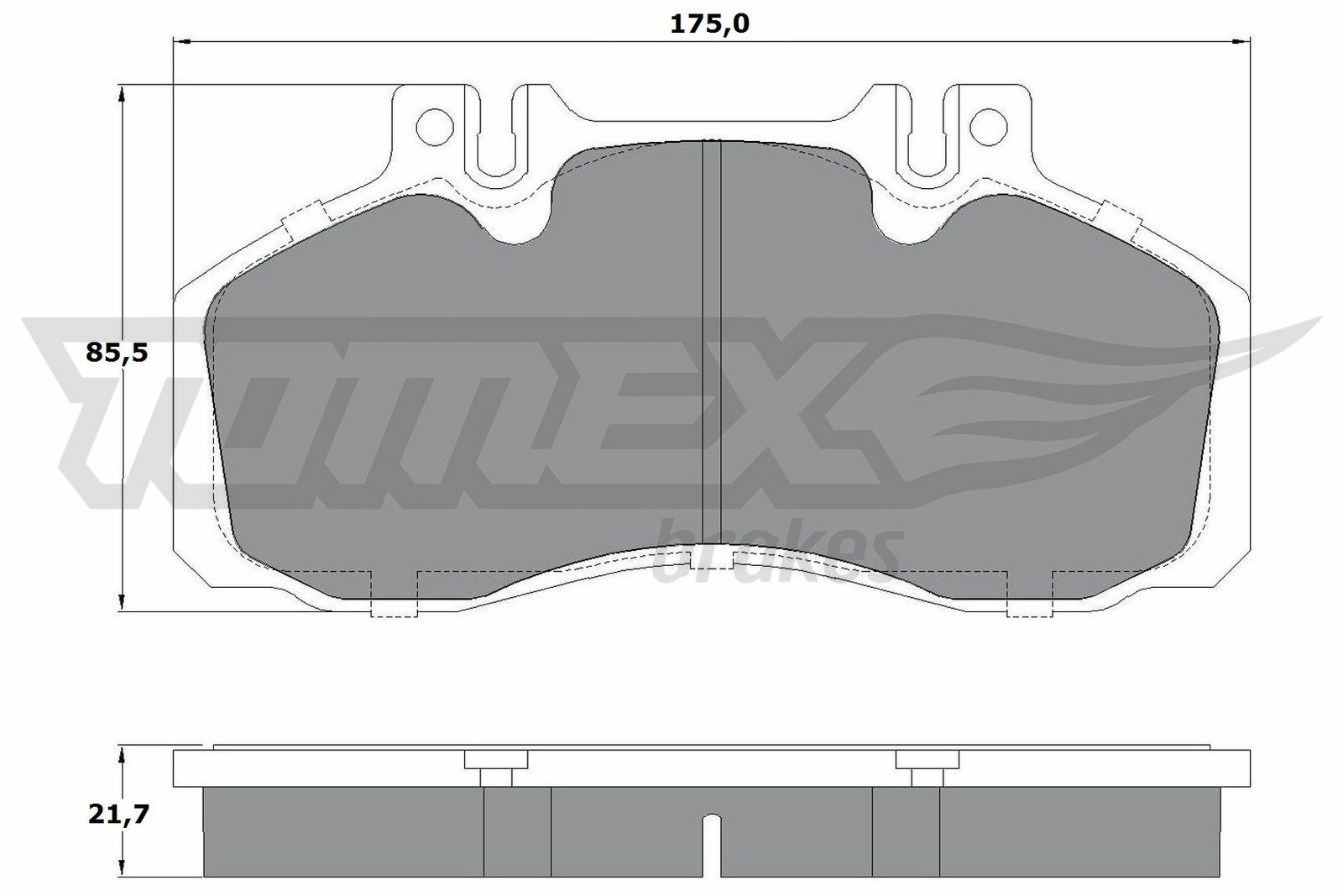 Sada brzdových destiček, kotoučová brzda TOMEX Brakes